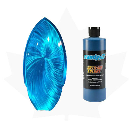 Candy 2o Caribe Blue water-based dye concentrate by Createx Colors for vibrant metallic automotive finishes.
