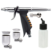 NEO for Iwata TRN2 Side Feed Trigger Airbrush with ergonomic handle, needle/nozzle, side feed cups, and bottle adapter.