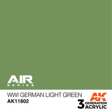 AK Air WWI German Light Green acrylic paint swatch by AK Interactive for authentic WWI model uniforms and fabric detailing.