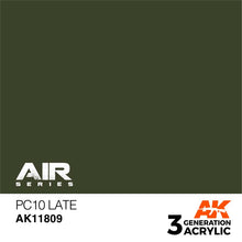 AK Air PC10 Late acrylic paint by AK Interactive 3Gen, deep olive green color for airbrushing models.