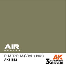 AK Air RLM 02 RLM-Grau (1941) acrylic paint by AK Interactive, accurate 1941 Luftwaffe aircraft model color.