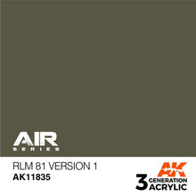 AK Air RLM 81 Version 1 acrylic paint offers smooth application and accurate WW2 color matching by Ak Interactive.