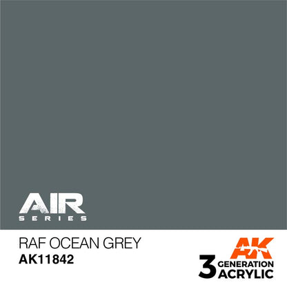 AK Air RAF Ocean Grey showing authentic enamel-based RAF aircraft grey paint from AK Interactive's 3rd Gen Acrylic series