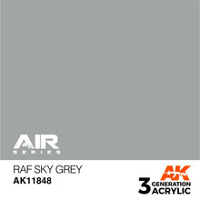 AK Air RAF Sky Grey acrylic paint with high pigmentation for precise, realistic Royal Air Forces model finishes.