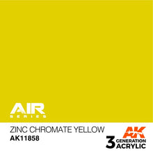 AK Air Zinc Chromate Yellow vibrant, fade-resistant acrylic paint for realistic models and dioramas, AK11858.