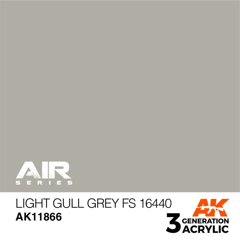 AK Air Light Gull Grey FS 16440 acrylic paint by AK Interactive offers superior coverage and an even, faithful finish.