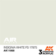 AK Air Insignia White FS 17875 acrylic paint swatch for accurate model color matching and excellent coverage.