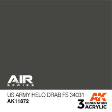 AK Air US Army Helo Drab FS 34031 acrylic paint for realistic US Army model finishes by AK Interactive.