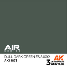 AK Air Dull Dark Green FS 34092 acrylic paint for authentic military finish and advanced modeling projects.