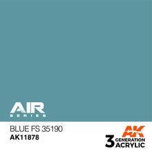 AK Air Blue FS 35190 paint swatch showing smooth, realistic finish for model airplanes in 3rd generation acrylic series.