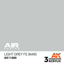 AK Air Light Grey FS 36495 acrylic paint offering subtle light grey hue for realistic camouflage on models and dioramas.