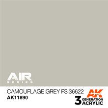 AK Air Camouflage Grey FS 36622 water-based acrylic paint for airbrushing with US Mil-Spec military-grade finish.