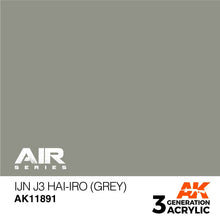 AK Air IJN J3 Hai-iro (Grey) paint swatch showing realistic grey color for Japanese naval aircraft models.