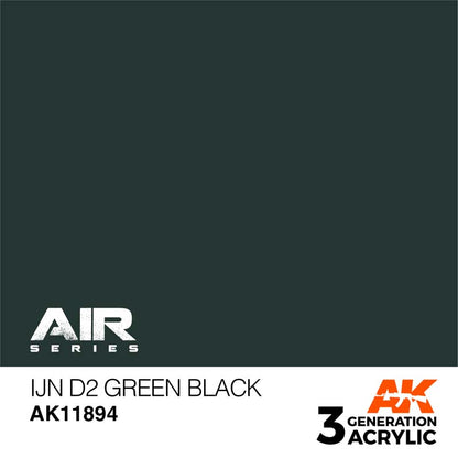 AK Air IJN D2 Green Black acrylic paint by AK Interactive with smooth coverage for brush or airbrush application.