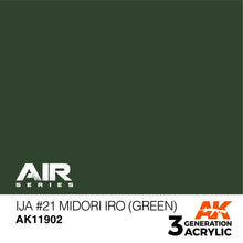 AK Air IJA #21 Midori iro (Green) paint showcasing authentic WWII Imperial Japanese Army 3rd Gen color with subtle texture and variation