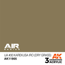 AK Air IJA #30 Karekusa iro (Dry Grass) with durable pigments for realistic military scale modeling and weathering effects.