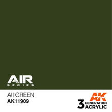 AK Air AII Green pigment-based acrylic paint by AK Interactive with fast-drying and excellent adhesion for military models