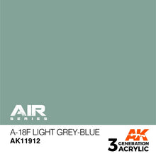 AK Air A-18f Light Grey-Blue acrylic paint swatch showcasing smooth, durable, non-toxic finish for brush and airbrush model painting.