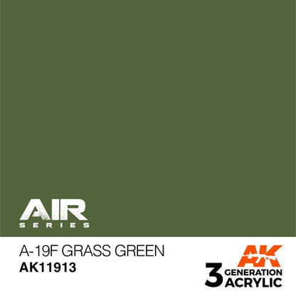 AK Air A-19f Grass Green pigment-based acrylic paint for realistic, fade-resistant scale model landscapes by AK Interactive.