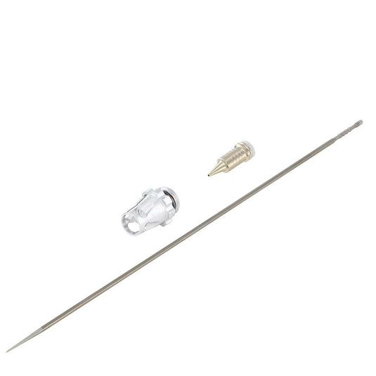 702364 ULTRA 2024 Complete Headset & Needle showing nozzle, needle, and air cap for Harder & Steenbeck airbrush.