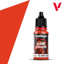Vallejo Game Color Hot Orange 18ml bottle of vibrant acrylic paint for miniature and model painting.