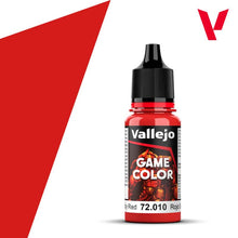 Vallejo Game Color Bloody Red 72010 18ml bottle of vibrant red acrylic paint for miniature and model painting.