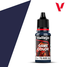 Vallejo Game Color Imperial Blue 72020 18ml bottle of acrylic paint for miniature and model painting.