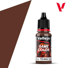 Vallejo Game Color Dark Fleshtone 18ml bottle with rich brown paint for miniature and model painting.