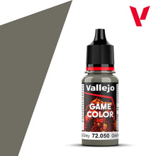 Vallejo Game Color Neutral Grey 72050 acrylic paint bottle with detailed label and cap for miniature painting.