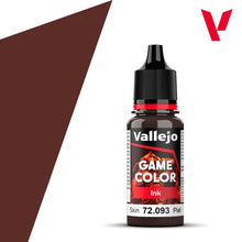 Vallejo Game Ink Skin 18ml bottle with rich brown pigment from Vallejo Game Color series for detailed miniature painting.