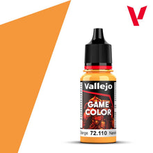 Vallejo Game Color Sunset Orange 72110 18ml bottle featuring vibrant orange paint for detailed miniature painting