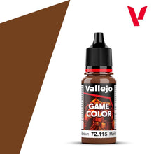 Vallejo Game Color Grunge Brown 72115 18ml bottle with rich brown paint for miniatures and models.