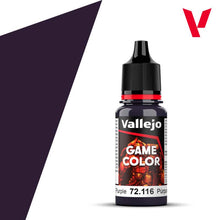 Vallejo Game Color Midnight Purple 18ml bottle featuring rich, deep purple paint for miniatures and models.