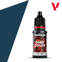 Vallejo Game Color Abyssal Turquoise bottle with vibrant turquoise paint for detailed miniature and board game figures.