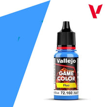 Vallejo Game Color Fluo Blue fluorescent acrylic paint bottle 18ml for miniature and model painting