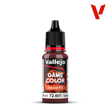 Vallejo Special FX Fresh Blood 18ml bottle of Game Color acrylic paint for realistic blood effects in model painting