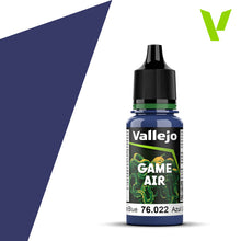 Vallejo Game Air Ultramarine Blue acrylic airbrush paint with ultra-fine pigment for models and miniatures.