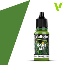 Vallejo Game Air Scorpy Green acrylic airbrush paint for fantasy and war-games models with matt finish.