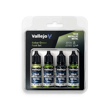 Vallejo Metallic Metal Amber Green Paint Set