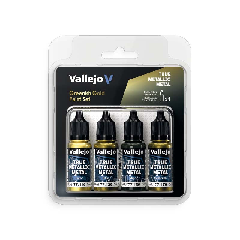 Vallejo Metallic Metal Greenish Gold Paint Set
