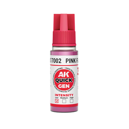 AK Interactive Quick Gen Pink Flesh 18ml bottle with soft natural tone paint for fantasy skin and miniature details.