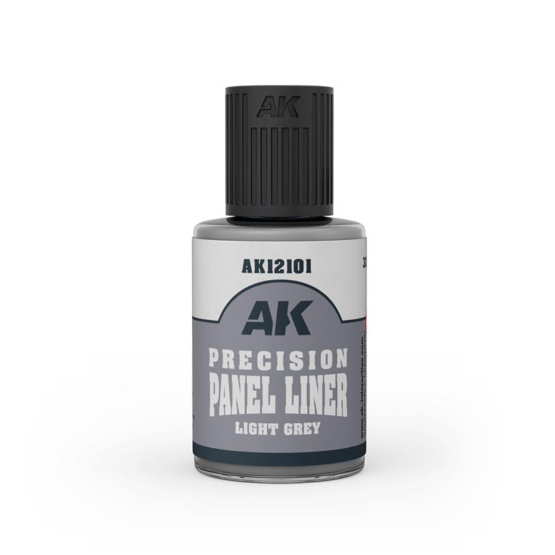 AK Interactive Precision Paneliner Light Grey 30ml enamel wash bottle for scale model detailing