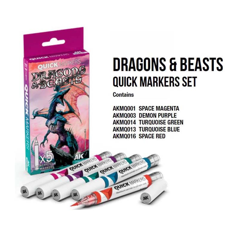 AK Quick Marker Dragons & Beasts Quick Markers Set