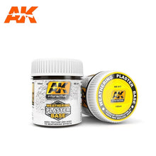 AK Weathering Plaster Base 100ml container for adding texture and volume to mud, soil, and weathering effects in modeling.