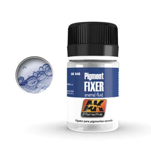 AK Pigment Fixer by AK Interactive is a durable enamel fluid for fixing dry pigments with long-lasting results.