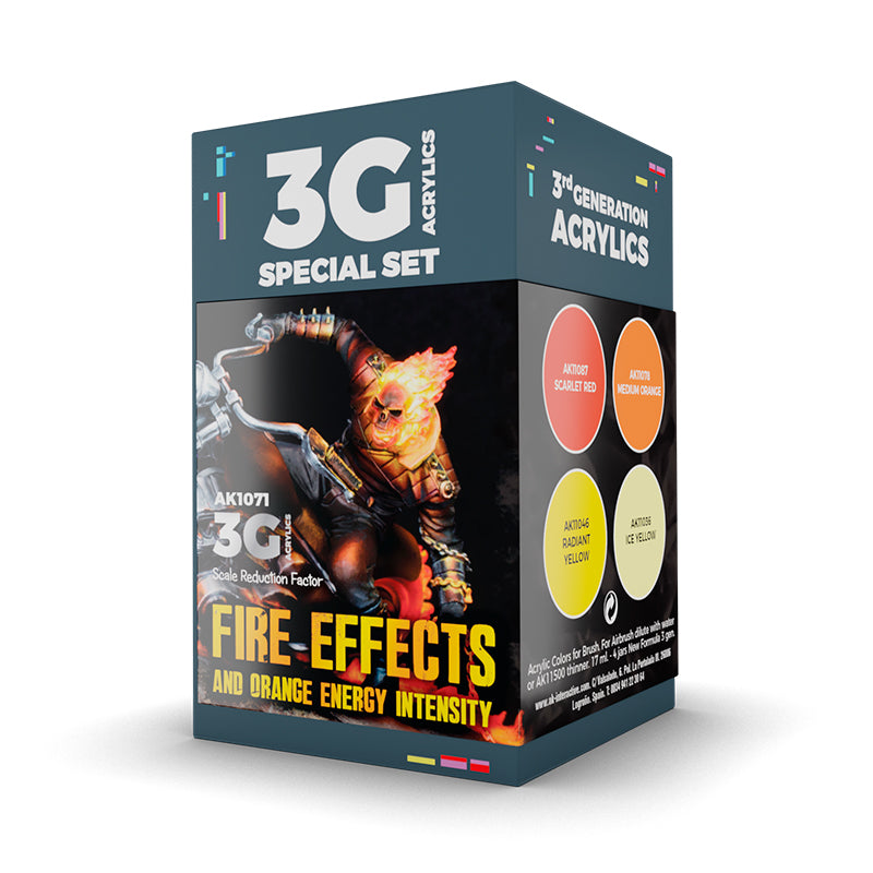 AK Interactive Wargame Paint Set Fire Effects and Orange Energy
