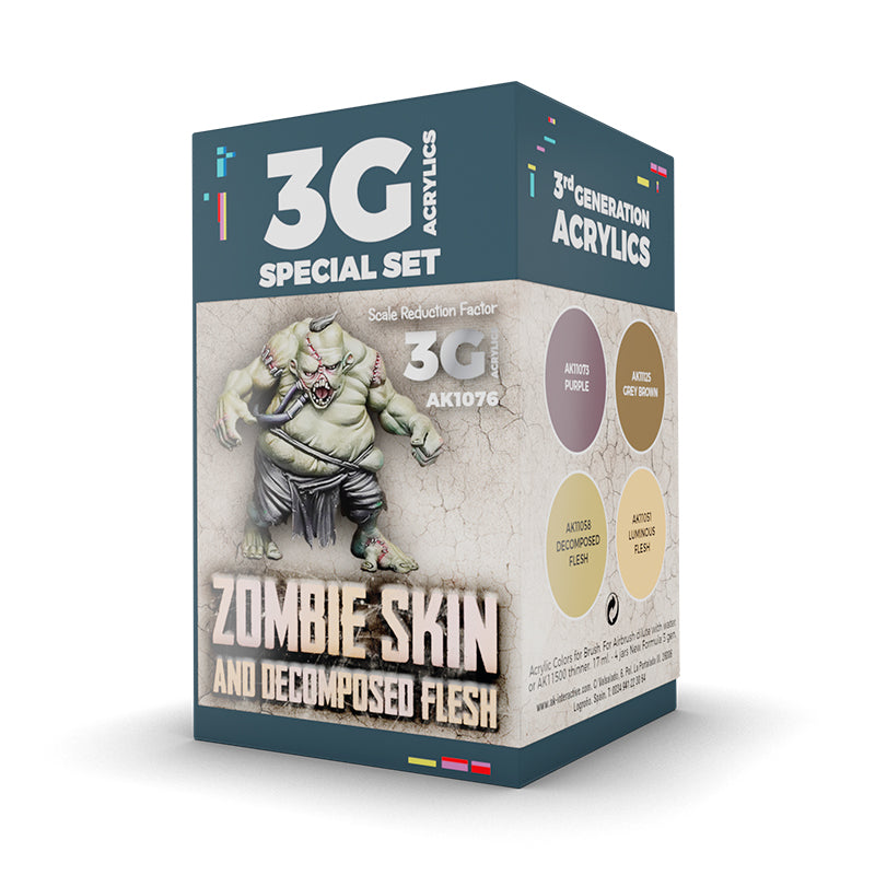AK Interactive Wargame Paint Set Zombie Skin and Decomposed Flesh