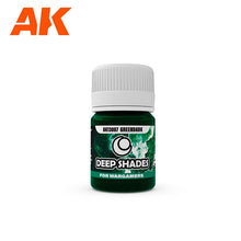 AK Deep Shades Green dark 35ml wash paint for detailed model shading and highlighting in fantasy and sci-fi wargaming.
