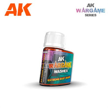 AK Wargame Washes Extreme Rust Wash 35ml for detailed model weathering and rust effects in fantasy and sci-fi miniatures.