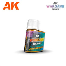 AK Wargame Washes Light Rust Wash 35ml for detailed model shading and highlighting in fantasy and sci-fi miniature painting.